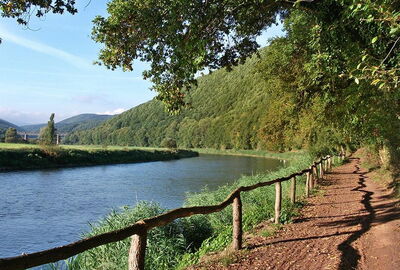 Werratalradweg von Lindewerra nach Werleshausen im Naturschutzgebiet Harthberg