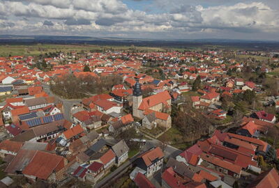 Vogtei Oberdorla Luftaufnahme Herbst