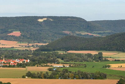 Blick vom Leuchtberg bei Eschwege ins Werratal nach Frieda und zu den Wanfrieder Werrah?hen